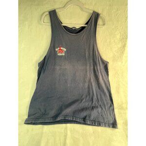 Mens L San Diego Fire Rescue Blue Tank‎ Top Distressed Faded